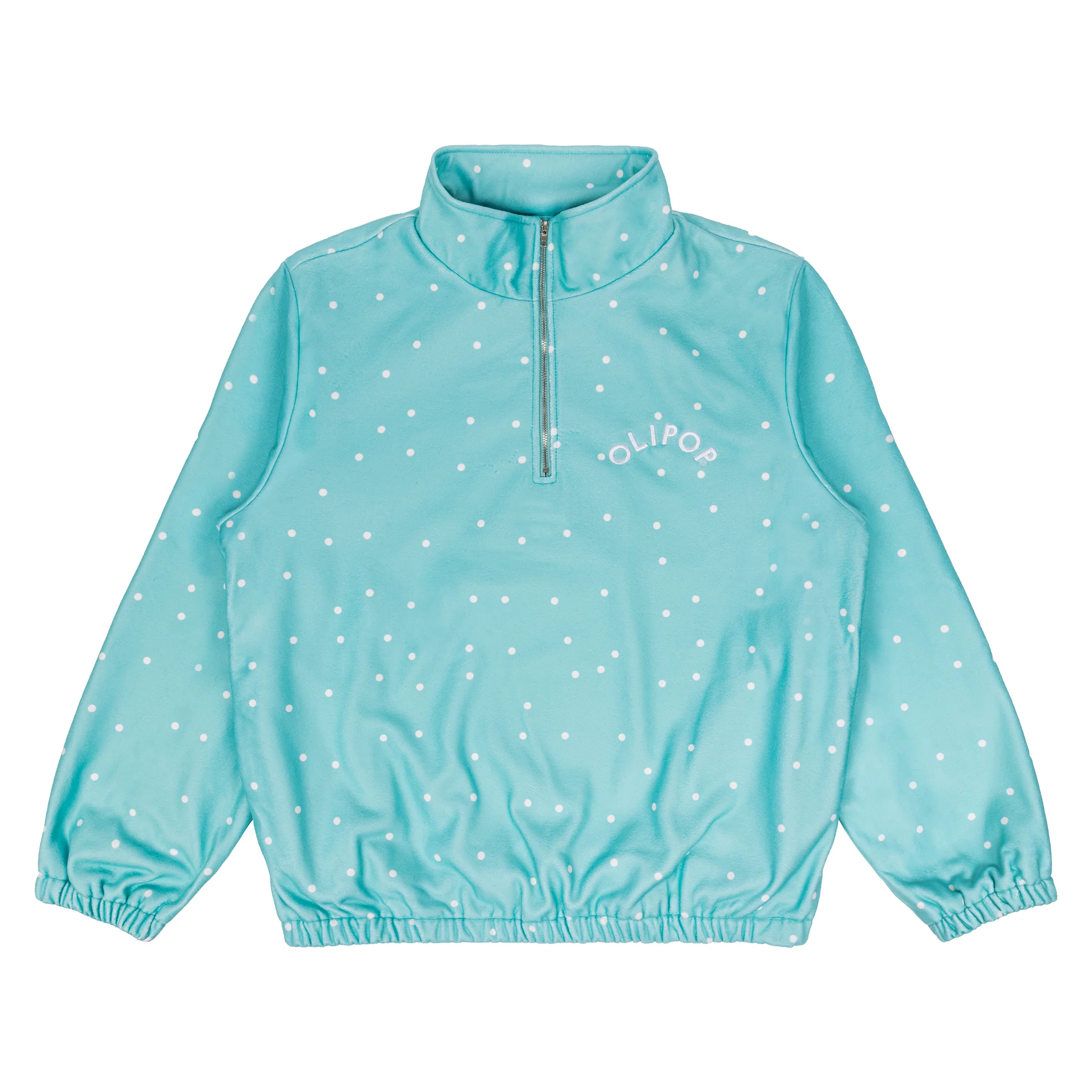 Blue Brushed Fleece Quarter Zip Jacket